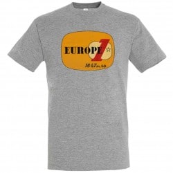 T-shirt Gris logo jaune Europe 1